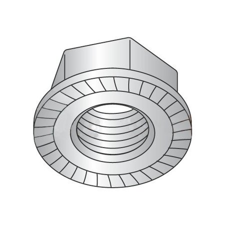 NEWPORT FASTENERS Serrated Lock Nut, #8-32, 18-8 Stainless Steel, Not Graded, 0.13 in Ht, 5000 PK NB045008B-5000